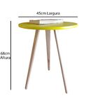 Kit 2 Mesa De Canto Lateral Retrô Lais Amarelo 44 Cm E 68 Cm