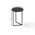 Kit 2 Mesa De Canto Redonda Jade Pé De Aço Estilo Industrial