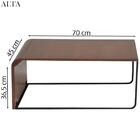 Kit 2 Mesa De Centro Alta E Baixa Pinhao Base Metal Nacc