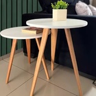 Kit 2 Mesa Redonda Lateral Canto Apoio Sala Quarto 44 E 56cm