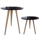 Kit 2 Mesa Redonda Lateral Canto Apoio Sala Quarto 44 E 68cm