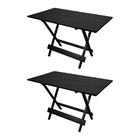 Kit 2 Mesas 120x70 De Madeira Dobravel Preto