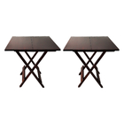 Kit 2 Mesas 70x70 De Madeira Dobravel Imbuia