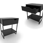 Kit 2 Mesas Cabeceira Black Nicho Apoio Cama Lateral Mordomo
