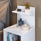 Kit 2 Mesas Cabeceira Branco Mesinha Organizadora Prateleira