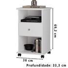 Kit 2 Mesas Cabeceira Com Rodizios Ot38 Mpri