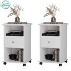 Kit 2 Mesas Cabeceira Com Rodizios Ot38 Mpri