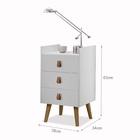 Kit 2 Mesas Cabeceira Horse Branco 3 Gavetas Com Puxadores