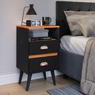 Kit 2 Mesas Cabeceira Penteadeira Suspensa Classic Preto/cina