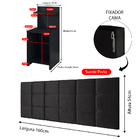 Kit 2 Mesas Cabeceira Preto Prateleira Organizadora Painel Su