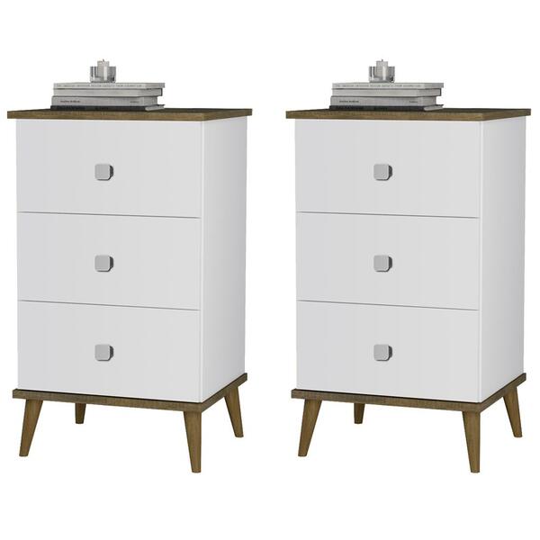 Kit 2 Mesas Cabeceira Retro 3 Gav Rv107 Mpri