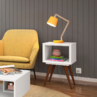 Kit 2 Mesas Cabeceiras Laterais Retrô 40 Branco