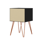 Kit 2 Mesas Cabeceiras Retro Metal Bled Preto Ac