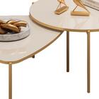 Kit 2 Mesas Centro Lina Cleia Pés Metal Dj Moveis