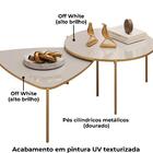 Kit 2 Mesas Centro Lina Cleia Pés Metal Dj Moveis