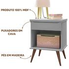 Kit 2 Mesas De Apoio 100% Mdf Melinda Com 1 Gaveta Cinza Cinza