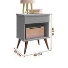 Kit 2 Mesas De Apoio 100% Mdf Melinda Com 1 Gaveta Cinza Cinza