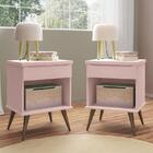 Kit 2 Mesas De Apoio Infantil Retrô Alice Com 1 Gaveta - Pr B