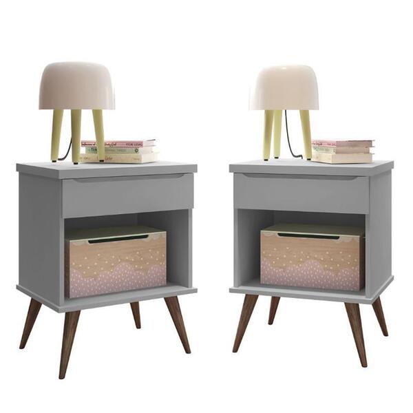 Kit 2 Mesas De Apoio Infantil Retrô Melinda Com 1 Gaveta - Ph