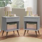 Kit 2 Mesas De Apoio Infantil Retrô Melinda Com 1 Gaveta - Ph