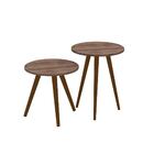 Kit 2 Mesas De Apoio Lateral Para Sala De Estar 47 Cm Pés Pal