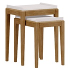 Kit 2 Mesas De Apoio Milão - Off White/freijó