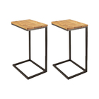 Kit 2 Mesas De Apoio Para Sofá Estilo Industrial