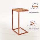 Kit 2 Mesas De Apoio Para Sofá Estilo Industrial - Cobre