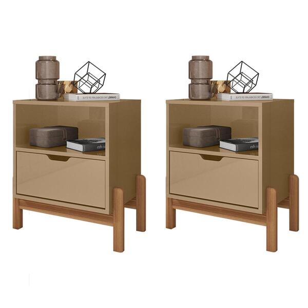 Kit 2 Mesas De Cabeceira 1 Gaveta 004015 Dcasa