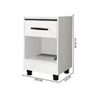 Kit 2 Mesas De Cabeceira 1 Gaveta 1 Nicho Branco Delta Fênix