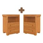 Kit 2 Mesas De Cabeceira 2 Gavetas 1 Nicho Nature Tóquio Fênix
