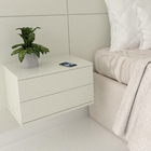 Kit 2 Mesas De Cabeceira 2 Gavetas 40 Cm Mdf Branco