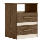 Kit 2 Mesas De Cabeceira 2 Gavetas Apolo Castanho/avelã/bauni