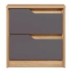 Kit 2 Mesas De Cabeceira 2 Gavetas Doble Flex Nature/titanium