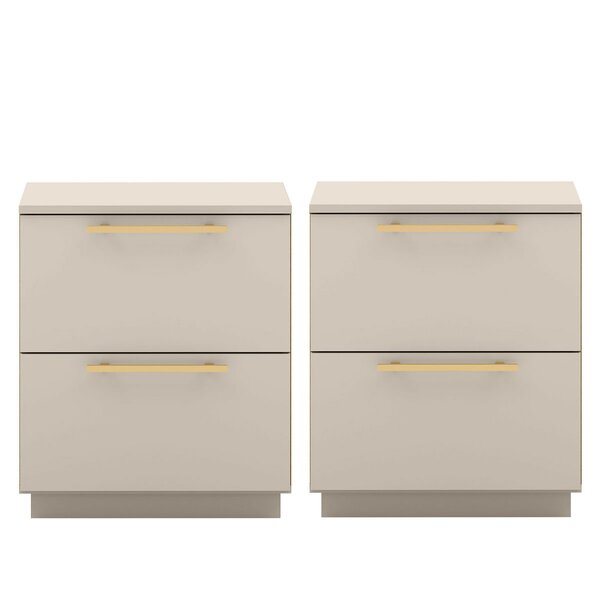 Kit 2 Mesas De Cabeceira 2 Gavetas Mdp Debai Fendi
