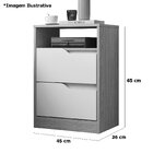 Kit 2 Mesas De Cabeceira 2 Gavetas Sara Flex Freijo/off White