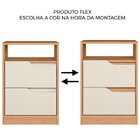 Kit 2 Mesas De Cabeceira 2 Gavetas Sara Flex Freijo/off White