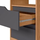 Kit 2 Mesas De Cabeceira 2 Gavetas Sara Flex Freijó/titanium