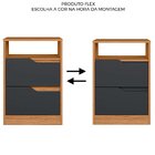 Kit 2 Mesas De Cabeceira 2 Gavetas Sara Flex Nature/titanium