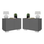 Kit 2 Mesas De Cabeceira 2 Portas E Pés Multimóveis Mp4139