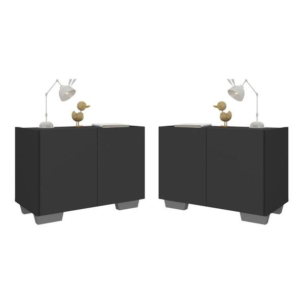 Kit 2 Mesas De Cabeceira 2 Portas E Pés Multimóveis Mp4139