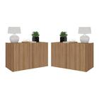 Kit 2 Mesas De Cabeceira 2 Portas Multimóveis Mp4135