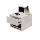 Kit 2 Mesas De Cabeceira 30x25cm Off White Gaveta Em Cima