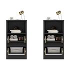 Kit 2 Mesas De Cabeceira 38,5cm 2 Gavetas Multimóveis Mp4501