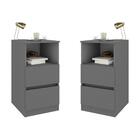 Kit 2 Mesas De Cabeceira 38,5cm 2 Gavetas Multimóveis Mp4501