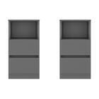 Kit 2 Mesas De Cabeceira 38,5cm 2 Gavetas Multimóveis Mp4501