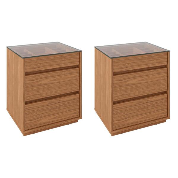 Kit 2 Mesas De Cabeceira 3 Gavetas 010023 Dcasa