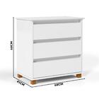 Kit 2 Mesas De Cabeceira 3 Gavetas Branco E.j Móveis