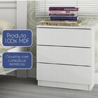 Kit 2 Mesas De Cabeceira 3 Gavetas Veronna Móveis Branco Tcil