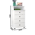 Kit 2 Mesas De Cabeceira 4 Gavetas Branco Luxo Ll E.j